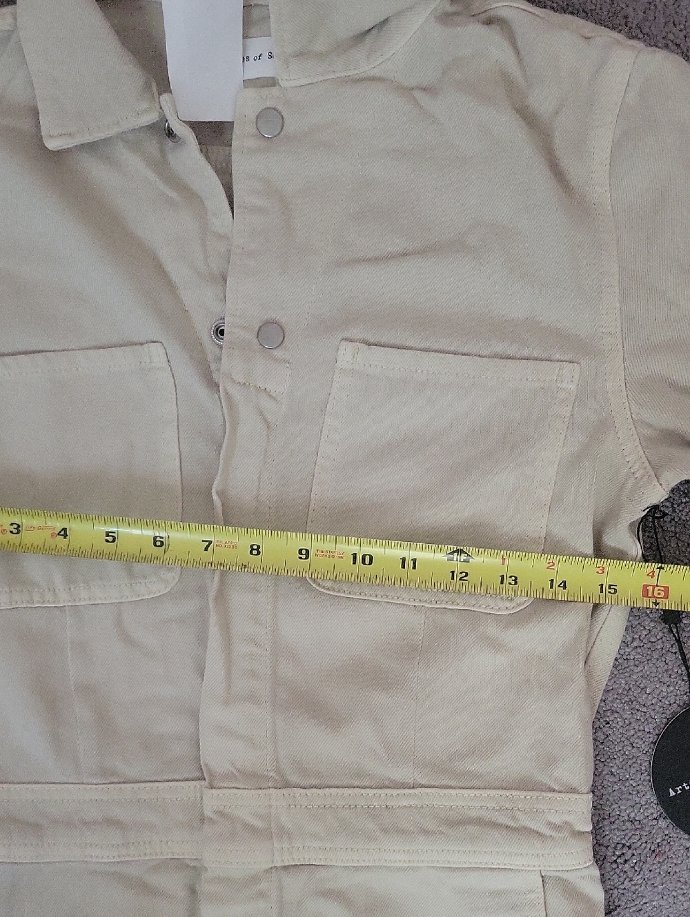 NWT Articles of Society Beige Utility Short Sleeve Jumpsuit Size M - Picture 9 of 13